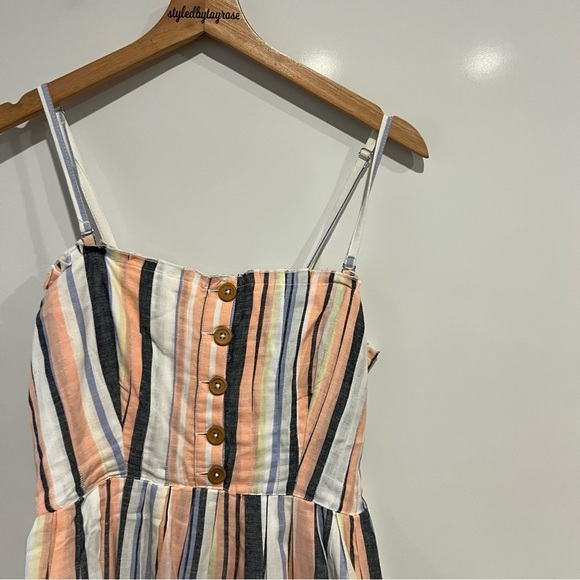 Free People Lilah Multi Striped Pleated Midi Dress - Picture 7 of 13